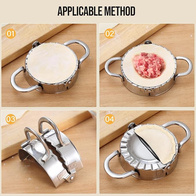 Stainless Steel Dumpling Ravioli Maker Press, 2 Pack Pierogi Mold - Image 5