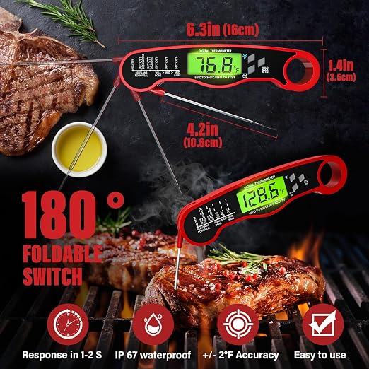 AWLKIM 5 Pack Professional Kitchen Food Thermometer Set – Includes Instant Read - Image 2