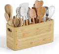 Bamboo Utensil Holder for Kitchen Counter, Extra Large Utensil Organizer for by Segtenant