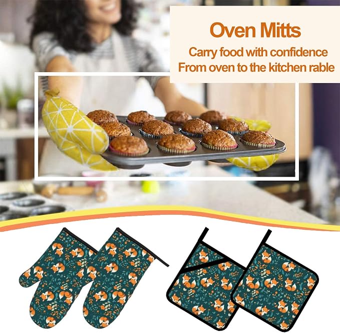 Fall Oven Mitts and Hot Pads Set - Image 7