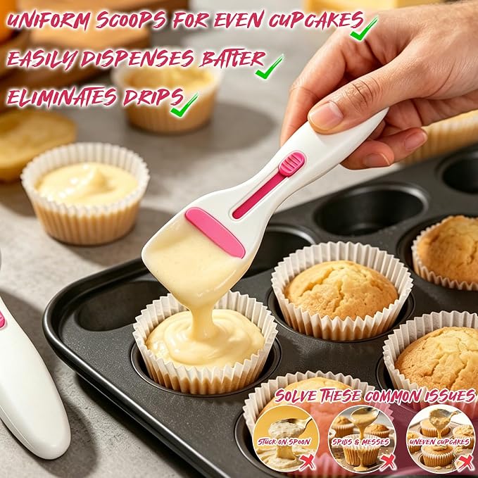 2pcs Pink Pastry Scoop Batter Dispenser - Image 3