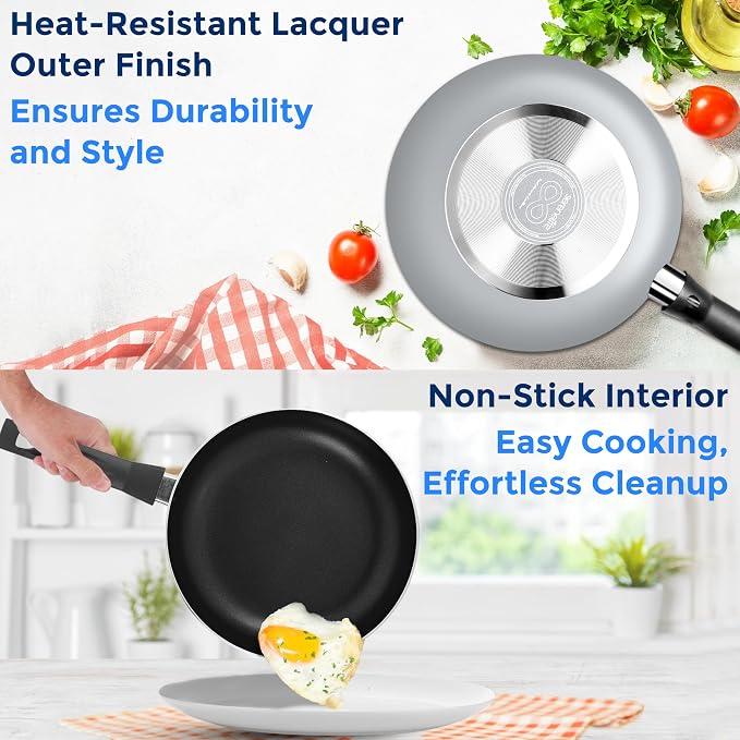 SereneLife Kitchenware Pots & Pans Basic Kitchen Cookware, Heat Resistang - Image 4