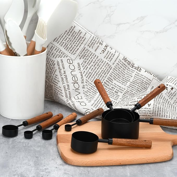 Black Measuring Cups and Spoons Set, Measuring Spoons and Measuring Cup Set - Image 6