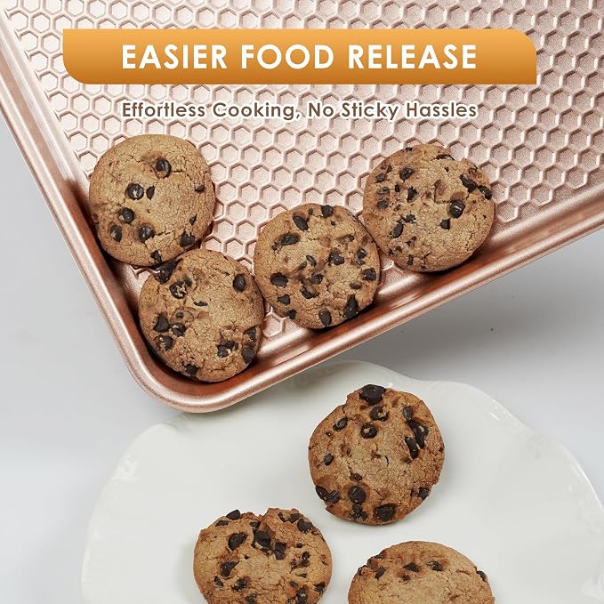 Baking Sheet Pan Set of 3, Nonstick Carbon Steel Cookie Sheets - Image 6