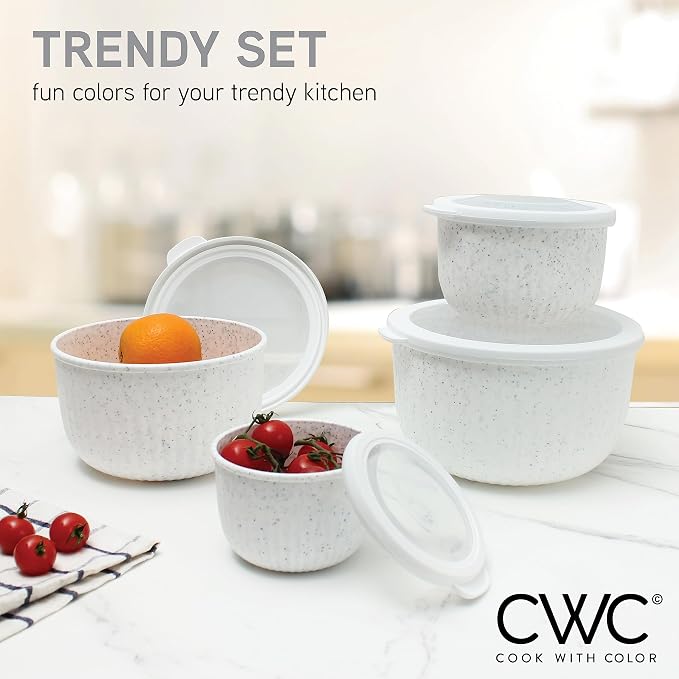 COOK WITH COLOR Prep Bowls with Lids- Wide and Deep Nesting Plastic Small - Image 2