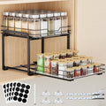 Spice Rack Organizer for Cabinet, 2 Tier Pull Out Spice Rack – Heavy Duty Metal by GoodProductsGoodLife