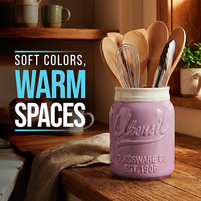 Comfify Wide Mouth Mason Jar Utensil Holder Decorative Kitchenware Organizer - Image 5