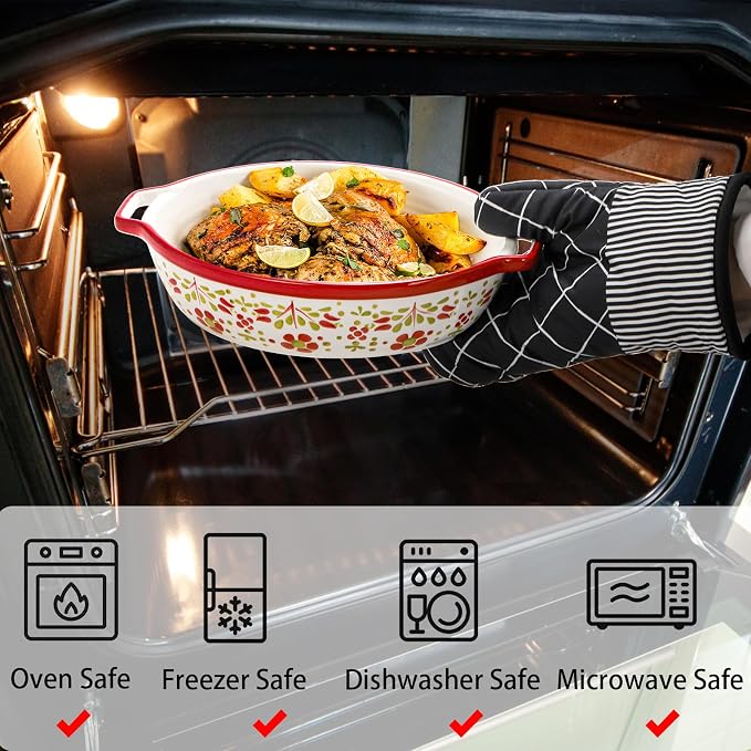 Peohud 3 Pack Ceramic Baking Dishes, 50 Oz Large Casserole Dish - Image 6