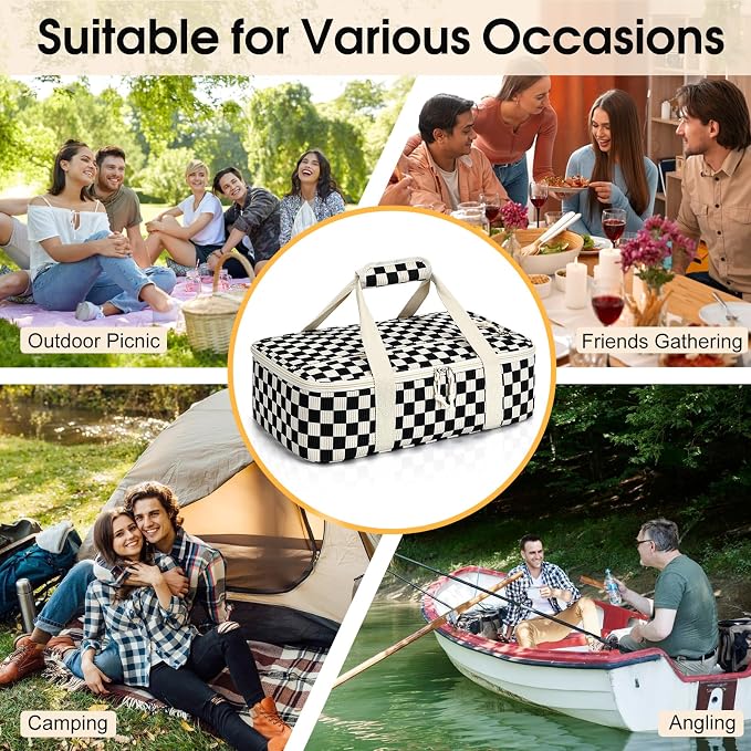 Corduroy Casserole Carrier, Insulated Lasagna Lugger - Image 5