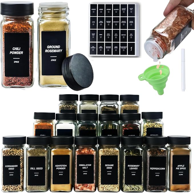 36Pcs Spice Jars Containers by JARXSUN