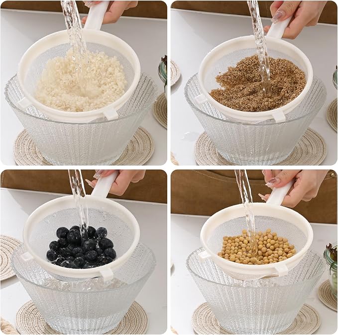 Luckyiren Kefir Strainer Set, 2-Size Plastic Non-Metal Sieve - Image 5