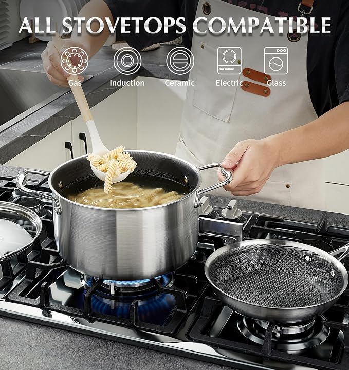 KOCH SYSTEME CS Triply Stainless Steel Pot 6 Quart, Nonstick Hybrid 18/10 - Image 4