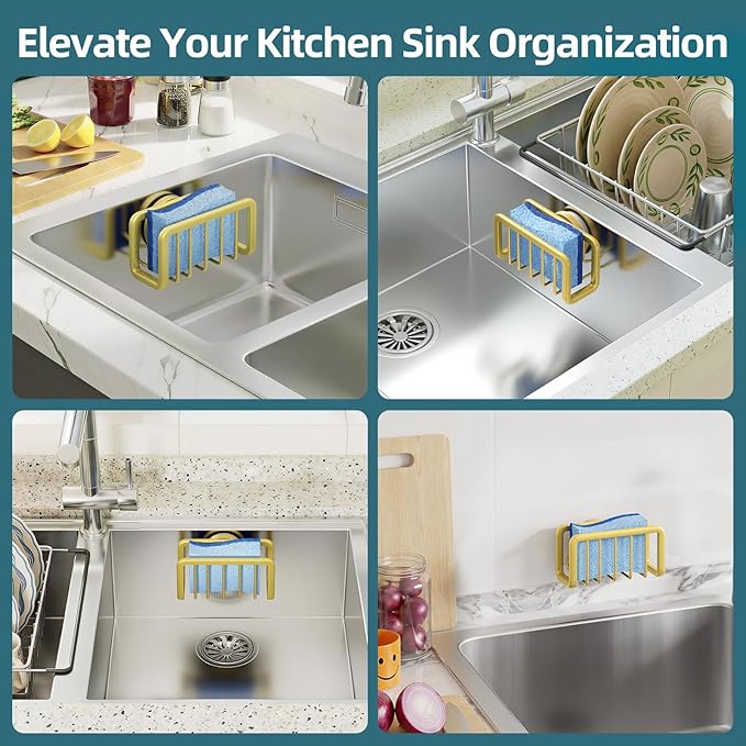 TAILI Sink Caddy with Strong Suction Cup, Sponge Holder - Image 6