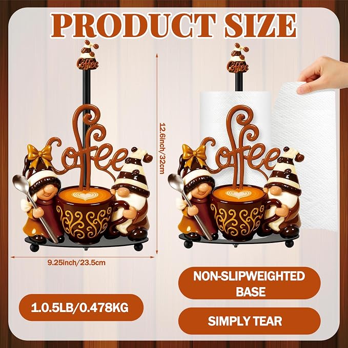 Thyle Coffee Gnomes Bar Decor Paper Towel Holder - Image 2