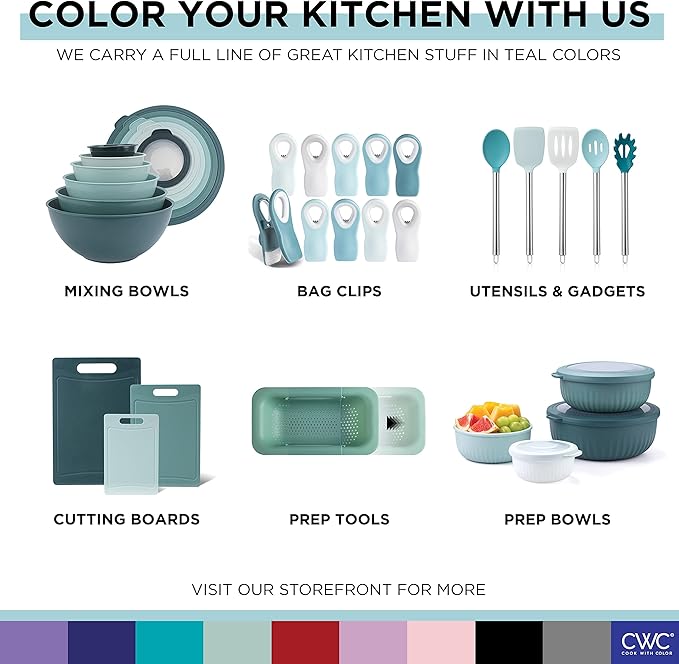 COOK WITH COLOR Prep Bowls with Lids- Wide and Deep Nesting Plastic Small - Image 7