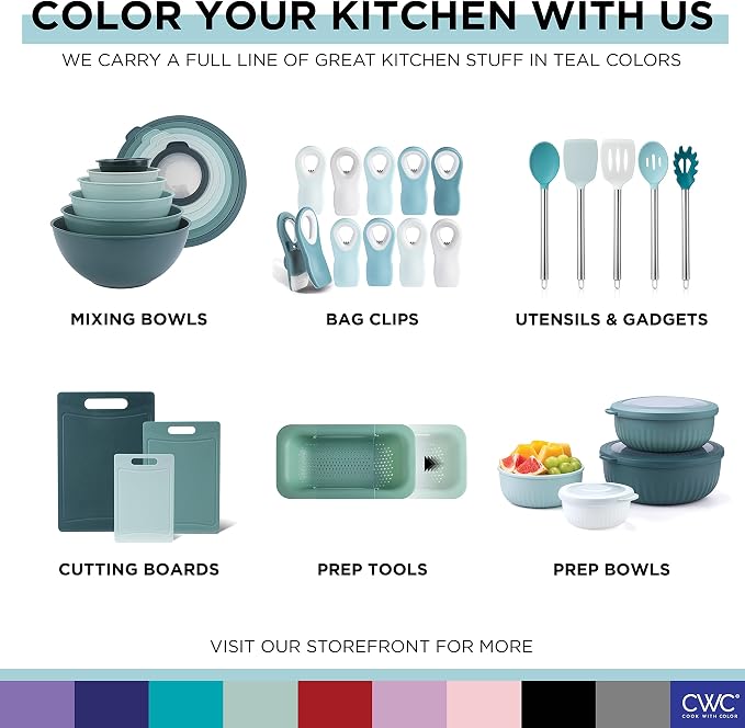 COOK WITH COLOR 4pc Plastic Mixing Bowl Set with Lids - Image 8