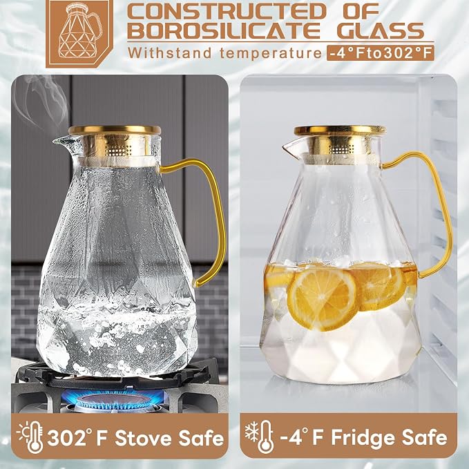 Yirilan 2.8 Liter Glass Pitcher - Image 3