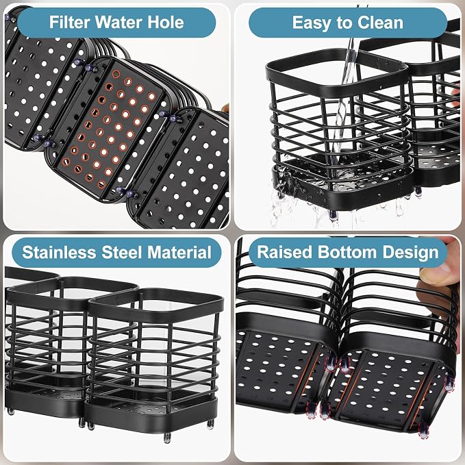 Utensil Holder, Stainless Steel Utensil Drying Rack - Image 3