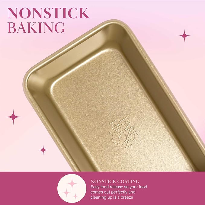 Paris Hilton Nonstick Carbon Steel Bakeware Collection, 9-Inch x 5-Inch Loaf Pan - Image 3