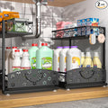 Sevenblue 2 Packs Under Sink Organizer, Height Adjustable 2 Tier Under Kitchen by Sevenblue