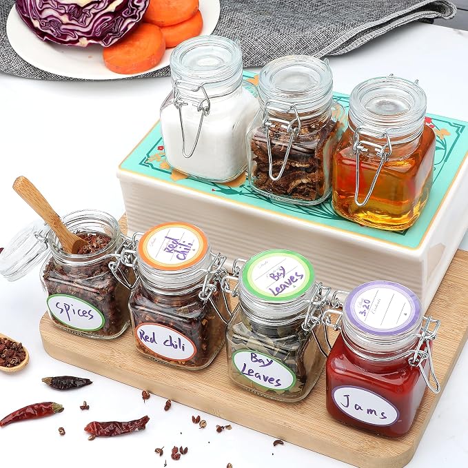 Brajttt 4 oz Spice Jars with Labels, 25 Pack Small Glass Jars with Lids - Image 5
