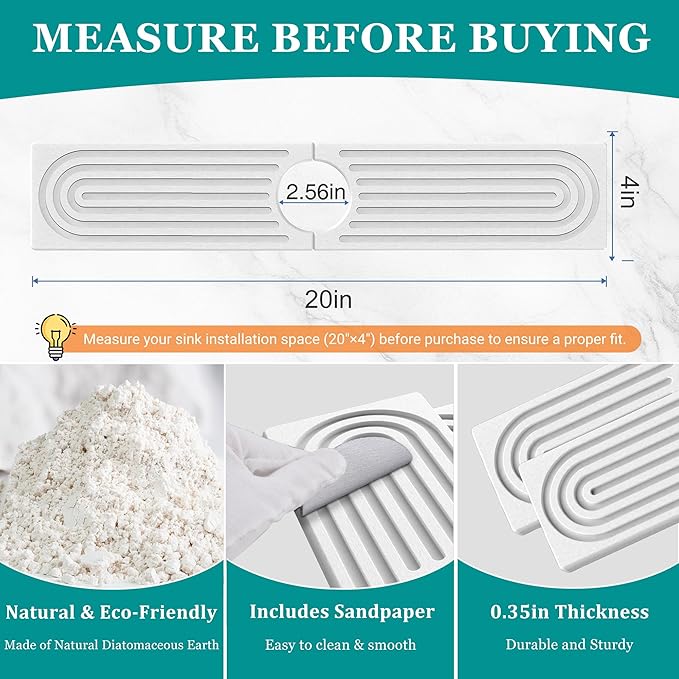 Stone Faucet Mat for Kitchen Sink - Image 3