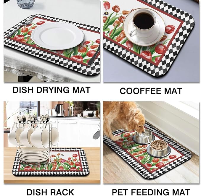 Dish Drying Mat for Kitchen Counter 2 Pack - Image 6