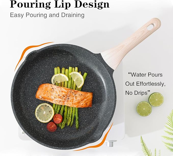 Kordisen Nonstick Frying Pan Skillet, 9.5 Inch Granite Egg Omelet Pan, Healthy - Image 3