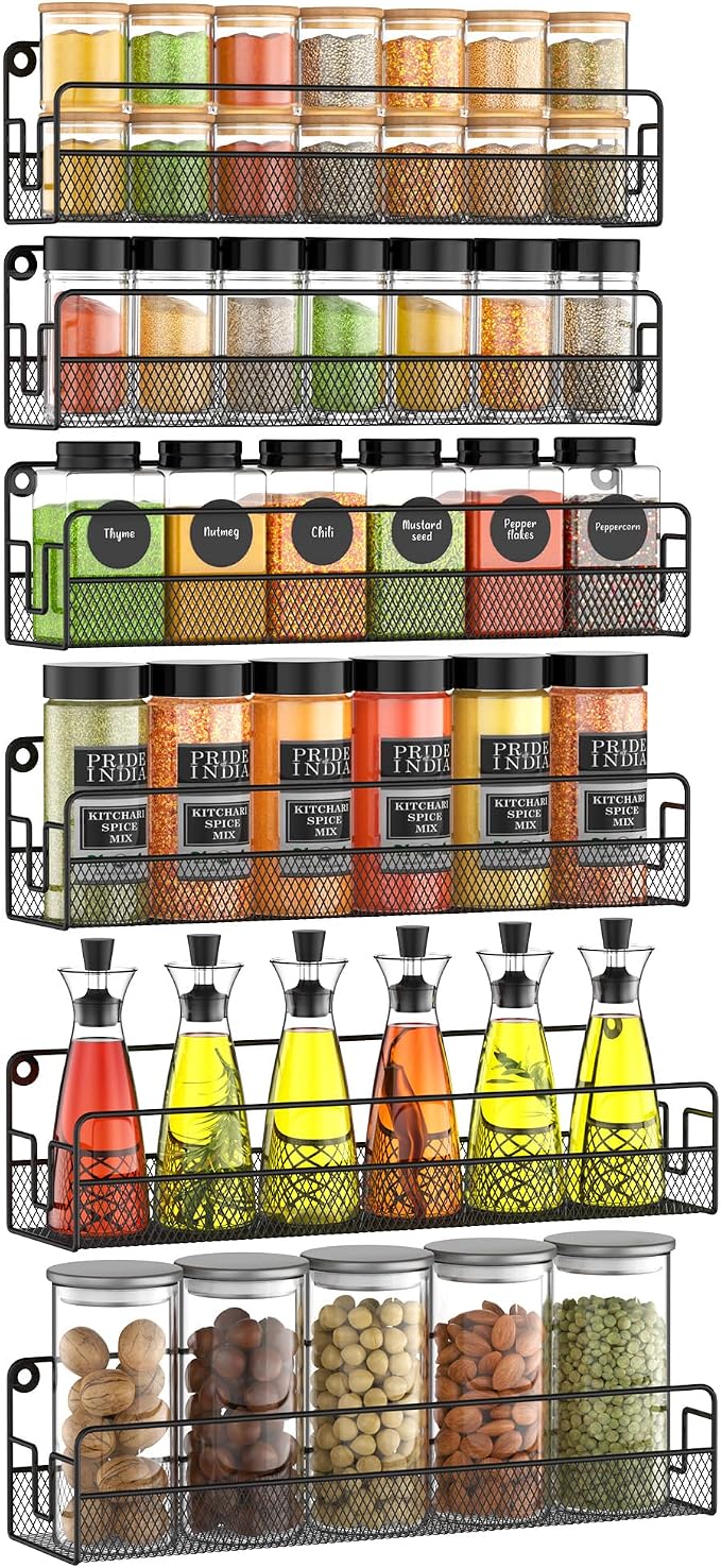 Wall Mounted Spice Rack Organizer, Pantry Door Organizer & Hanging Storage by Unknown