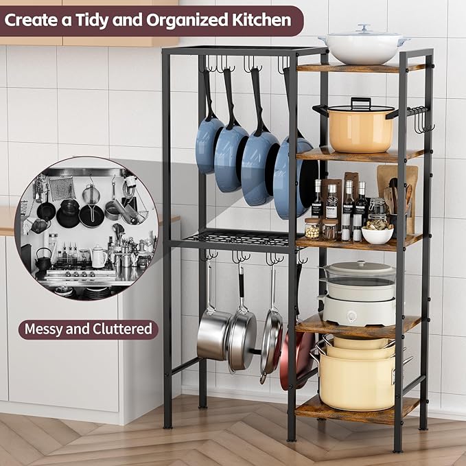 5-Tier Pot and Pan Organizer Rack - Image 2