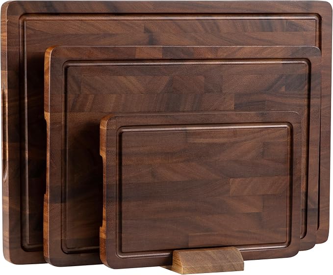 THETCHRY Walnut Wood Cutting Board Set, End Grain Cutting Boards by Thetchry