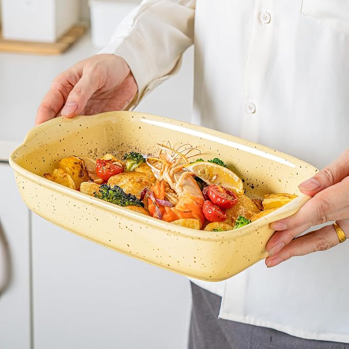 Casserole Dish Set of 3, Lasagna Pan, Ceramic Bakeware - Image 3