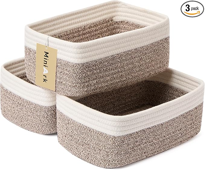 MiniArk Small Storage Baskets for Organizing | Closet Organizer Bins | Shelf by MiniArkStorageBasketsHome