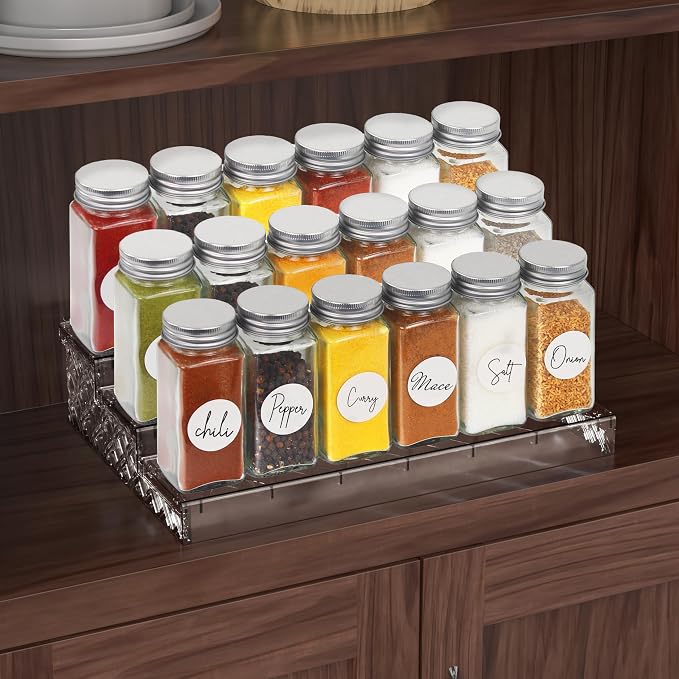 Simple Houseware Spice Jars 4 Ounce Square Glass Bottles - Image 5