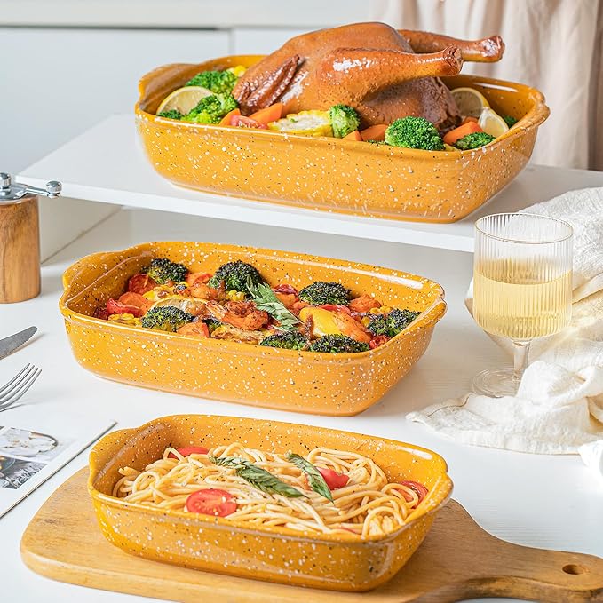 Ceramic Baking Dish Set of 3, Casserole - Image 3