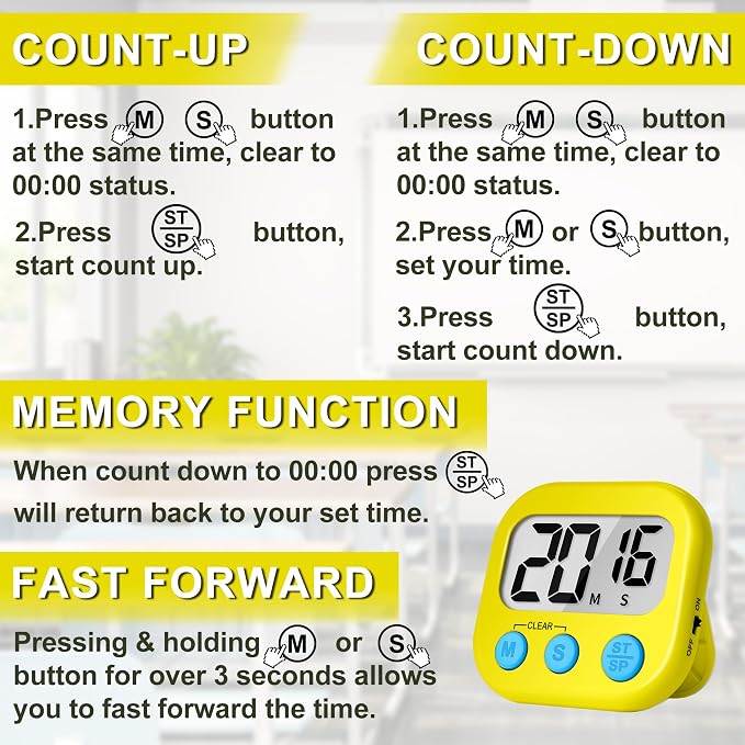ZILLEEN Classroom Timer for Kids Teachers 2 Pack Digital Timers - Image 8