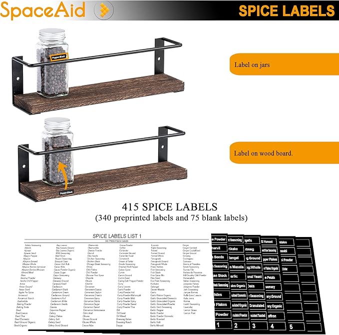 SpaceAid Spice Rack Organizer for Cabinet Door or Wall Mount - Image 5