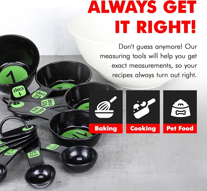 Chef Craft Easy to Ready Plastic Measuring Cup Set, 10 piece set - Image 3