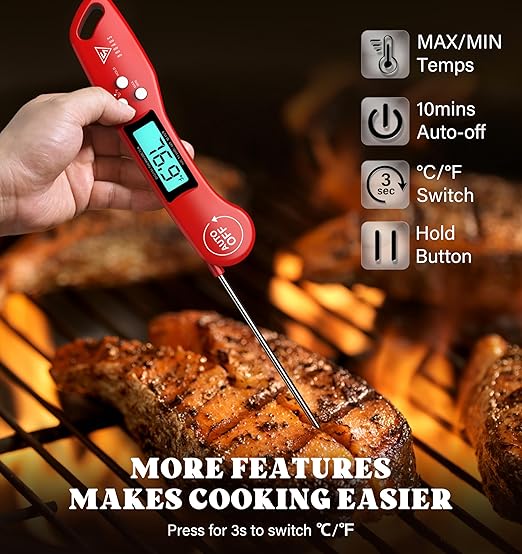 DOQAUS Digital Meat Thermometer, 2 Pack Instant Read Food Thermometer - Image 5