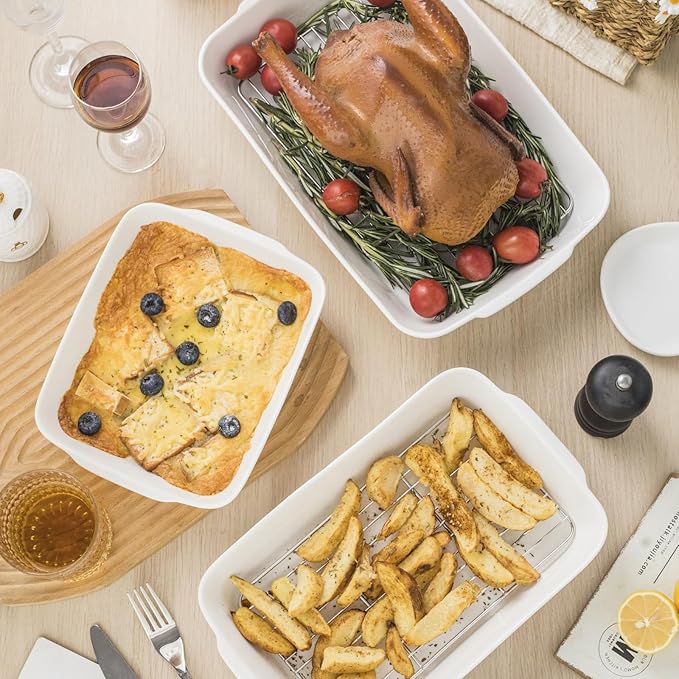 HOMBENE Baking Dish Set for 4, Ceramic Bakeware Sets - Image 6