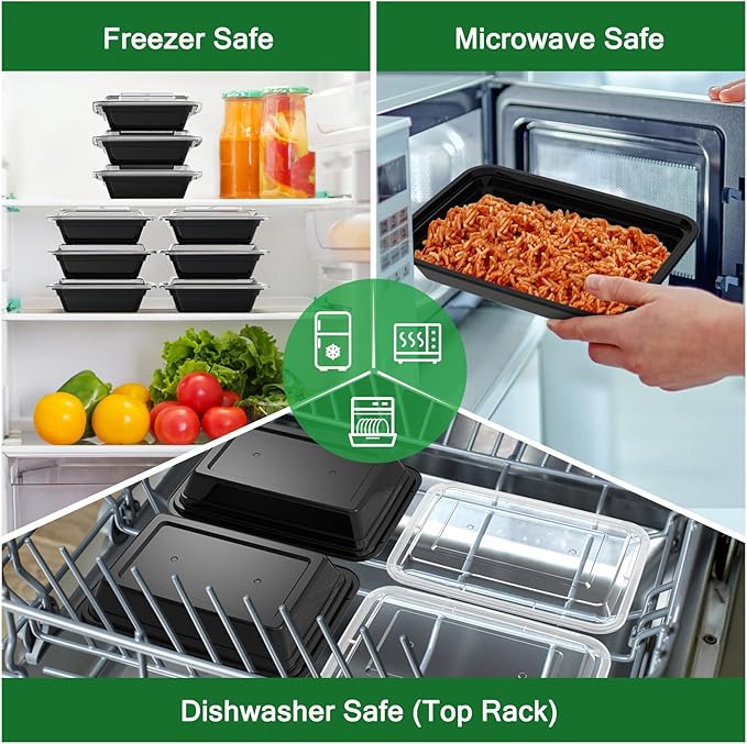 Dealusy 50 Pack 28 oz Meal Prep Containers Reusable - Image 5