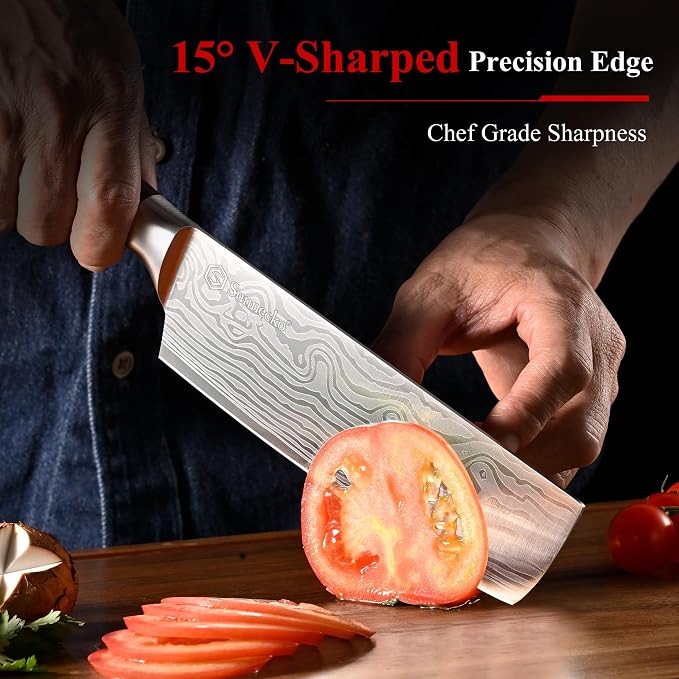 Sunnecko Japanese Nakiri Knife 7 Inch - Image 2