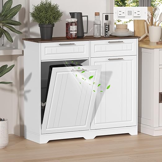 Double 10 Gallon Tilt Out Trash Can Cabinet by JMHDYG