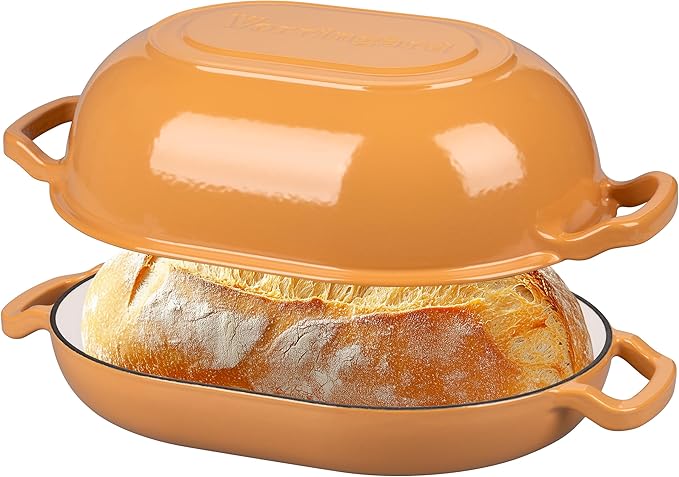 VORRINGARD Enameled Cast Iron Sourdough Bread Oven, Dutch Oven, Loaf Cast Iron by Unknown