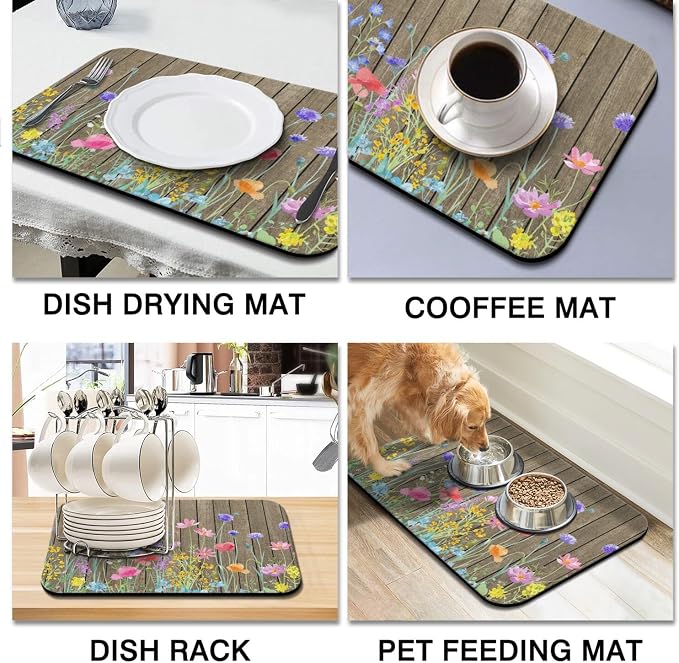 Dish Drying Mat for Kitchen Counter 2 Pack - Image 6