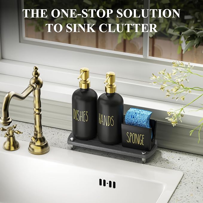 Cisily Kitchen Soap Dispenser Set Comes - Image 4
