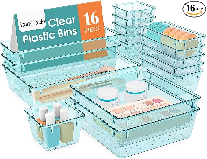StorMiracle 16 PCS Drawer Organizer Set, 5 Varied Size Bathroom and kitchen by StorMiracle