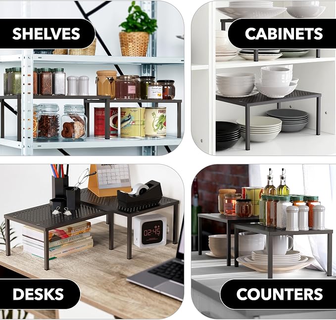 Simple Houseware Expandable Stackable Cabinet and Counter Shelf Organizer - Image 7