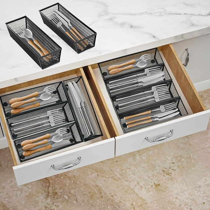 Neudeco Silverware Organizer, Mesh Drawer Organizer - Image 4