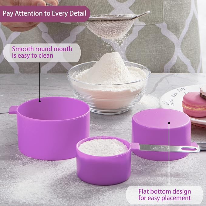 Measuring Cups and Spoons Set of Huygens Kitchen Gadgets 10 Pieces, Stackable - Image 4